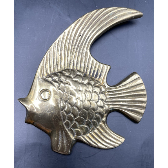Vintage Nautical Wall Decor - Set of 4 Brass Fish -Made in India - Picture 14 of 16